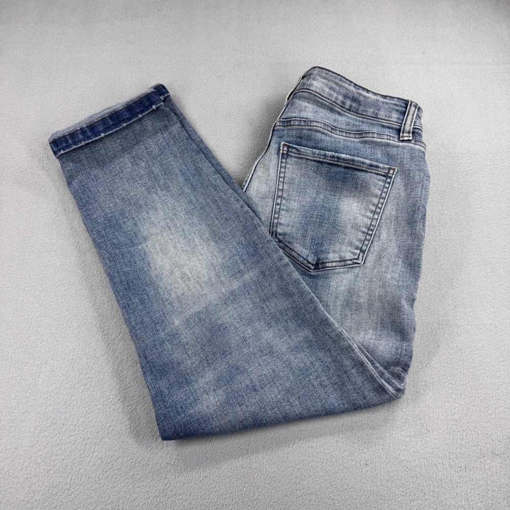 Kut from the Kloth Catherine Boyfriend Jeans Blue Medium Wash Cuffed Women 2